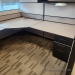 Teknion Tan Cubicle Systems Furniture Reception L-Suite Desk